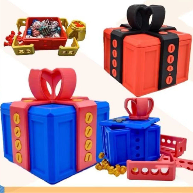Creative Printed Troublesome Box Fun Screws Puzzle for Money Gifting Hilarious Printed Box for Pranks and Storage P31B